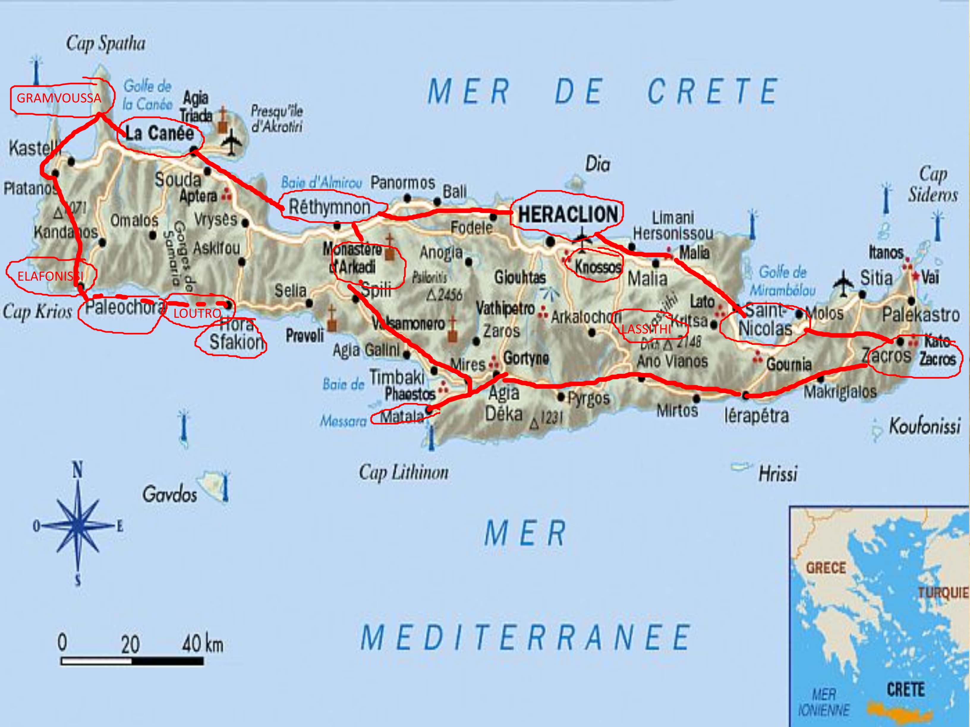 Carte Gr ce Et Cr te Cartes Et Plans D taill es De La Cr te SQPSFS