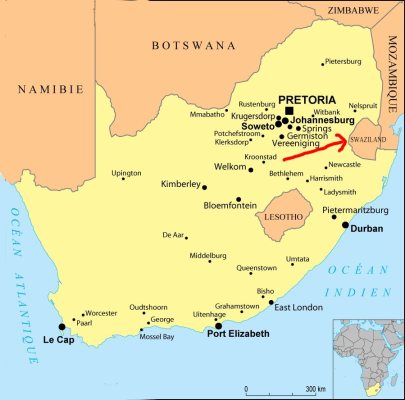Afrique-du-sud-Namibie-Botswana-Zimbawe-Mozambique-Swazilande-Lesotho-carte-du-sud-de-l-Afrique